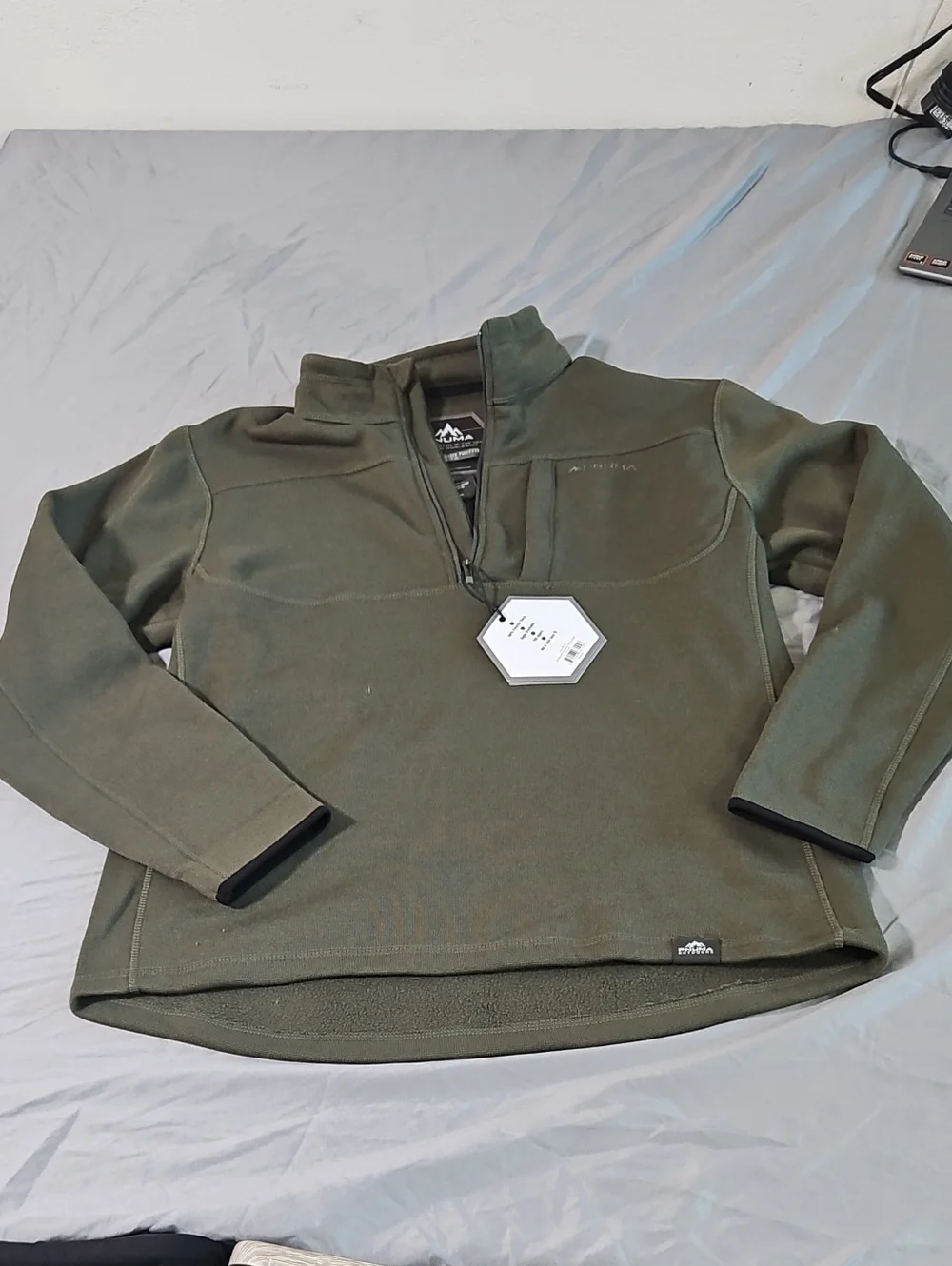 Puma Men's Olive Green Quarter-Zip Pullover